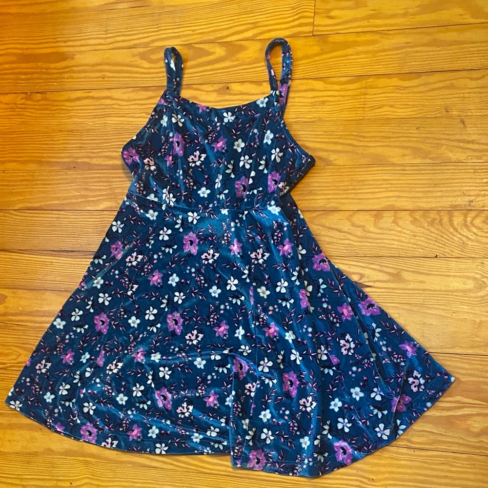 Justice Blue and Pink Floral Mini Dress